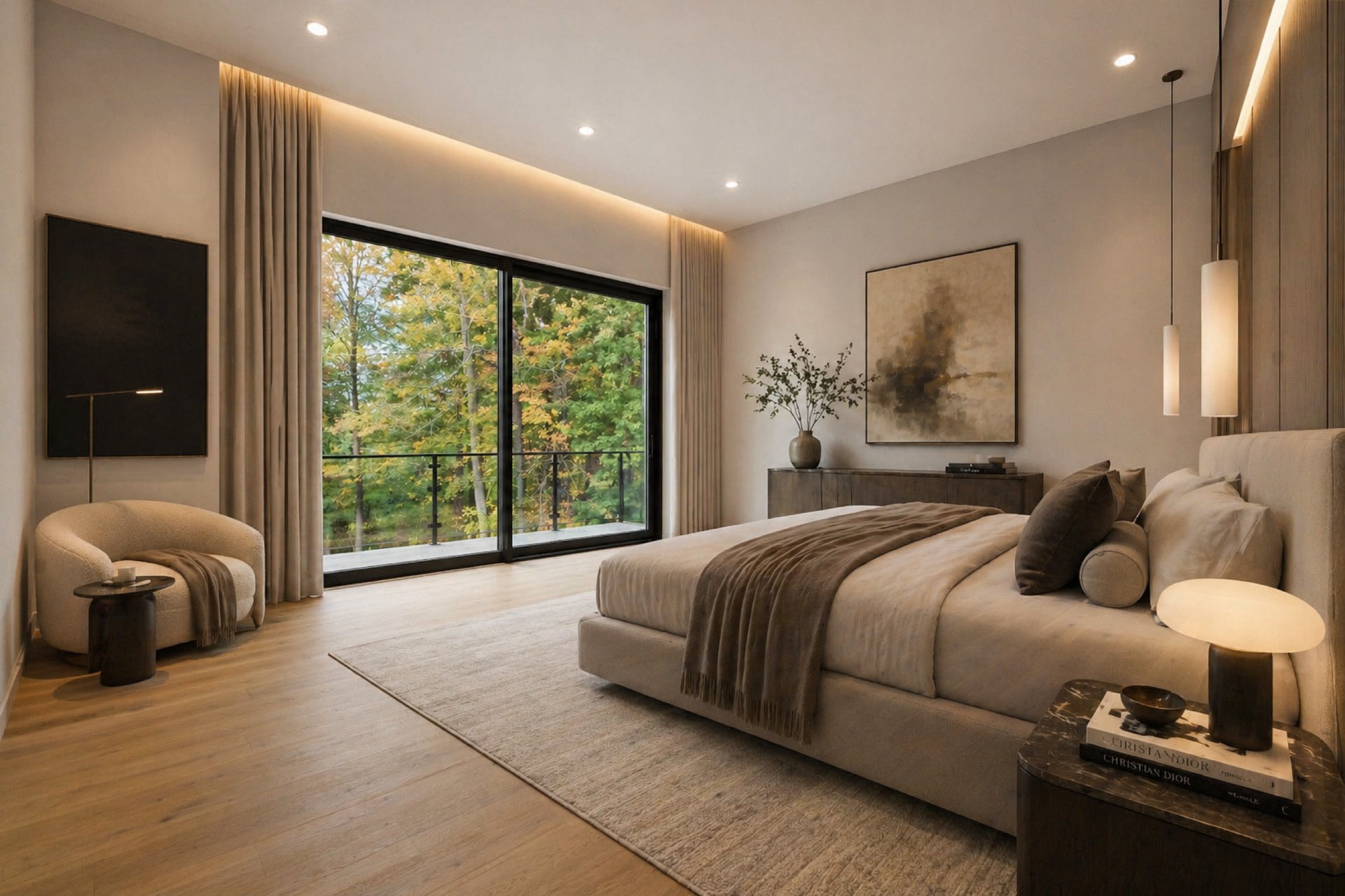 Serene cream primary bedroom